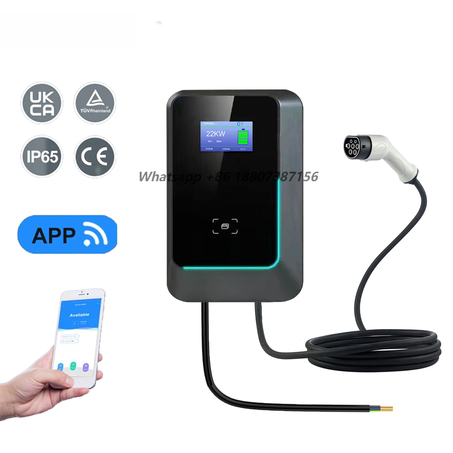 22Kw Wallbox Type 2 Ocpp Rfid - Stasiun Pengisian Daya Kendaraan Listrik (EV)