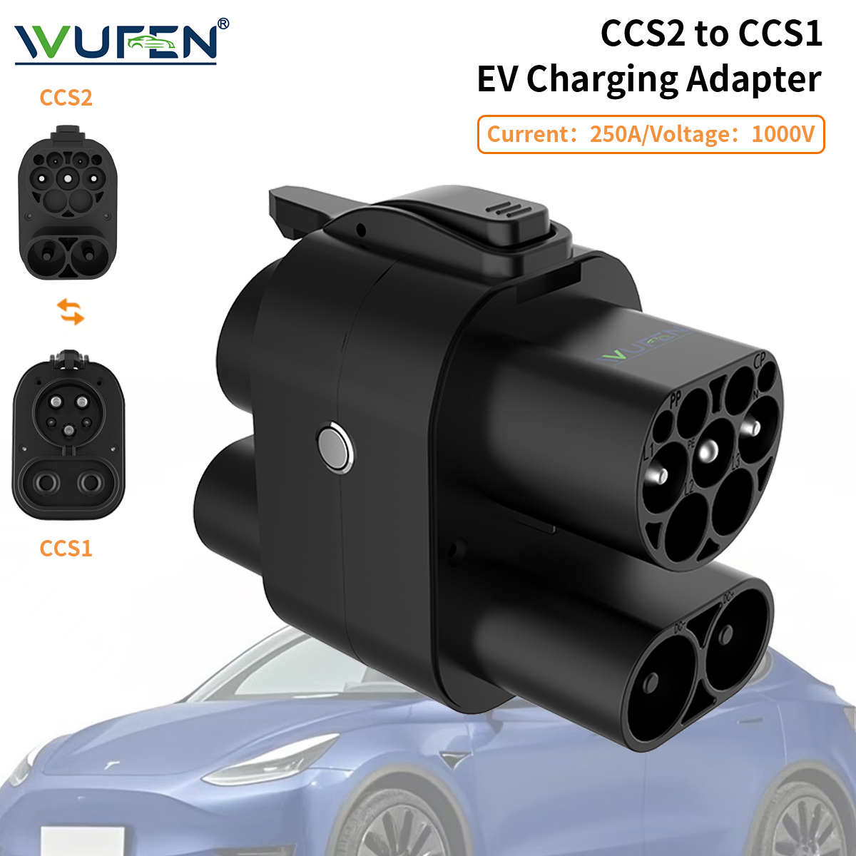 Ccs2 To Ccs1 Fast Charge Adapter 250Kw - Adaptor WUFEN CCS2 Ke CCS1 AC
