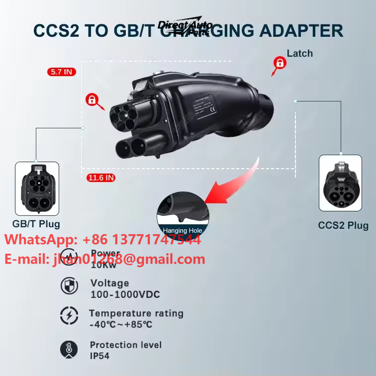 Gb/T To Ccs2 200A Fast Charging Adapter - Pengisi Daya EV DC 200A 250A