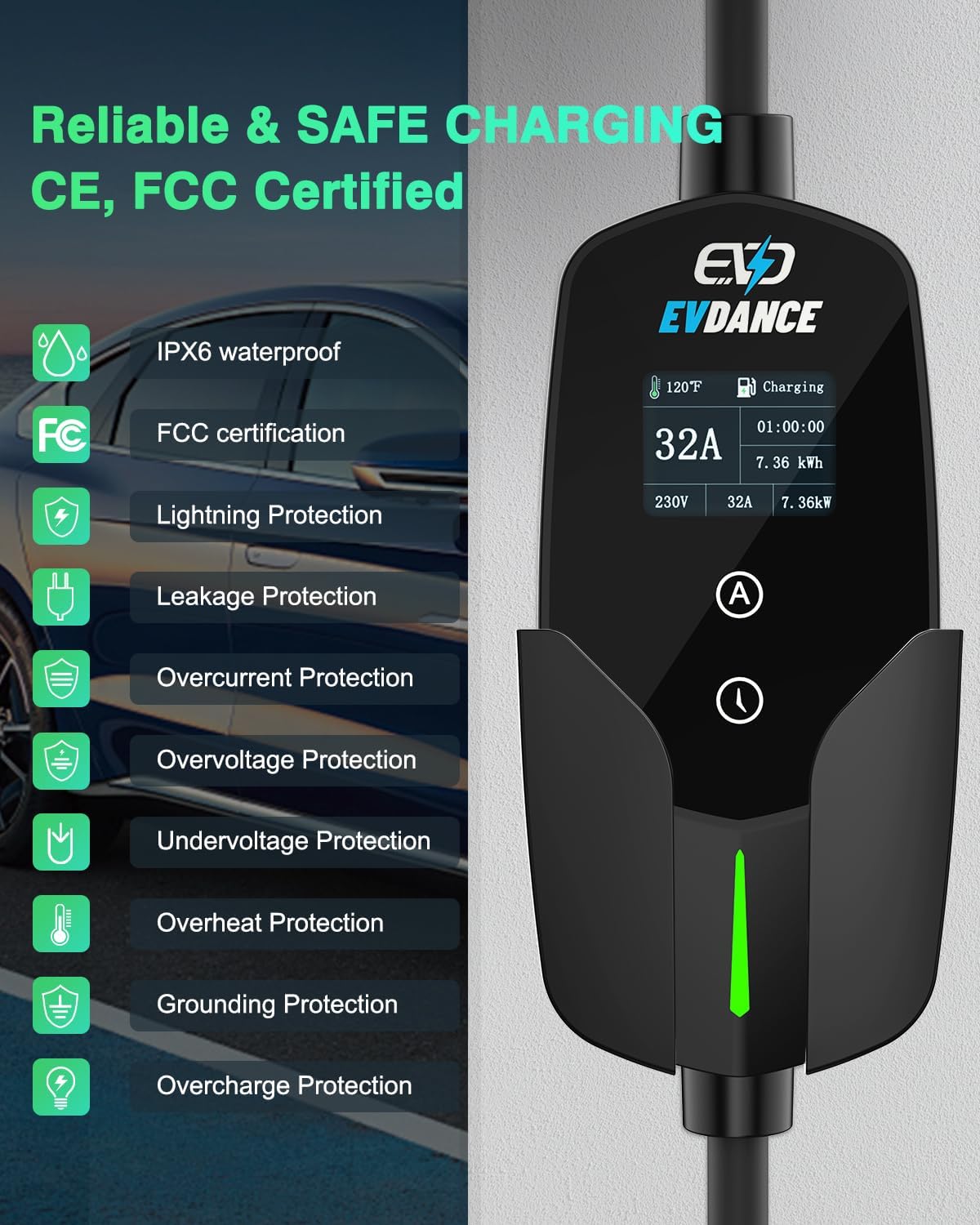 Pengisi daya mobil listrik, EV - Portable Ev Charger 32A Type 2 Cee Plug ulasan dan harga