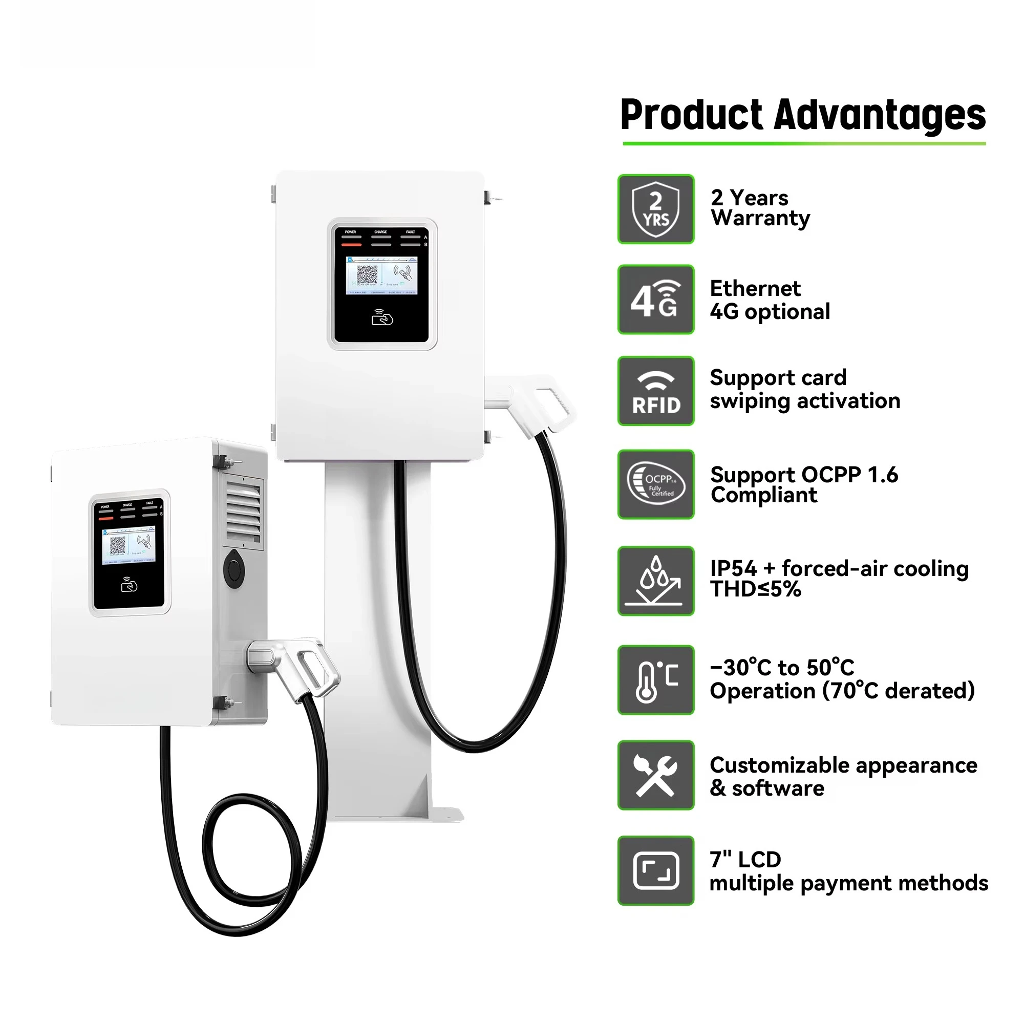 Pengisi Daya EV Cepat Komersia - Dc Fast Charger 30Kw Wallbox Commercial ulasan dan harga