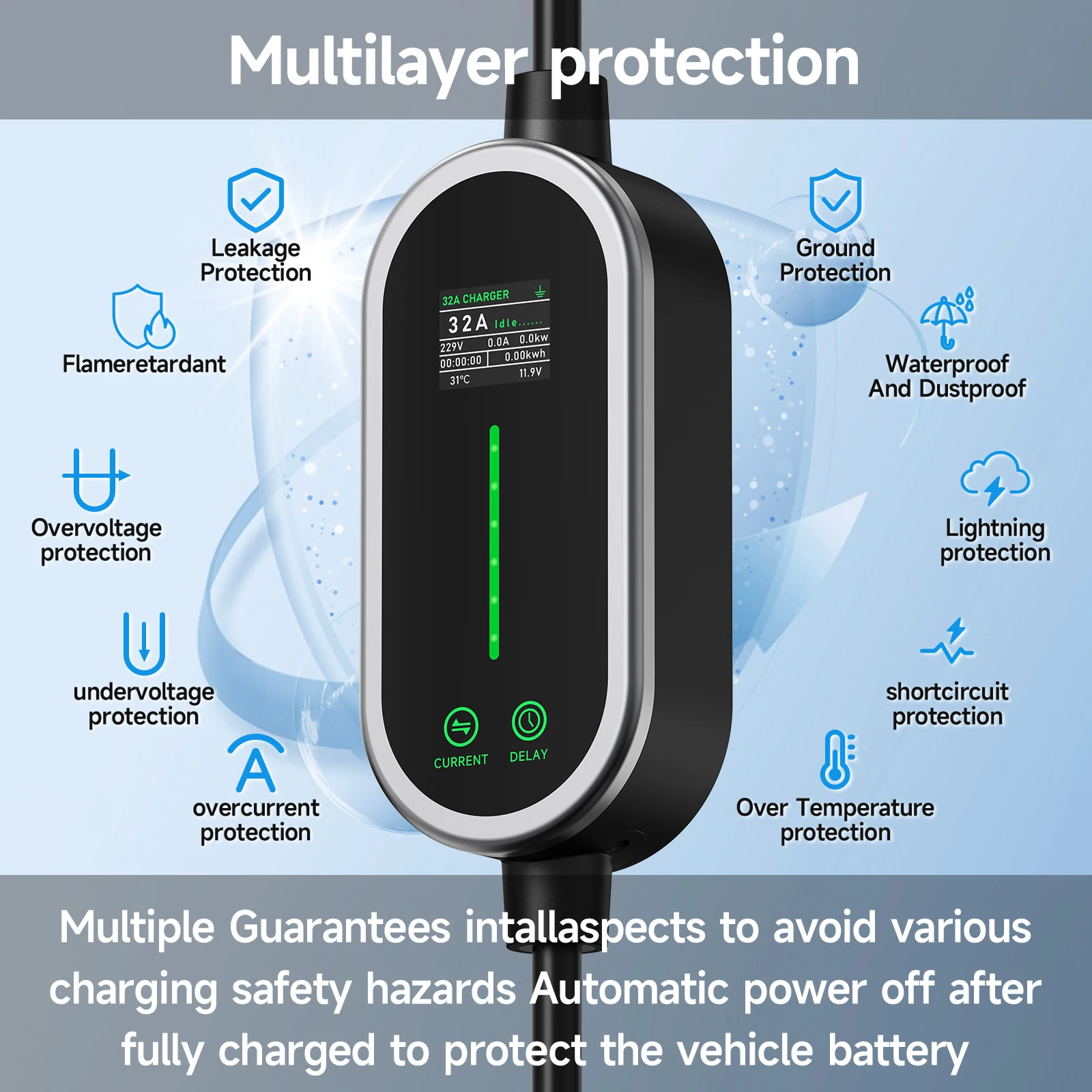 Pengisi Daya EV Portabel AFEEV - Portable Ev Charger 32A Type 2 Cee Plug ulasan dan harga
