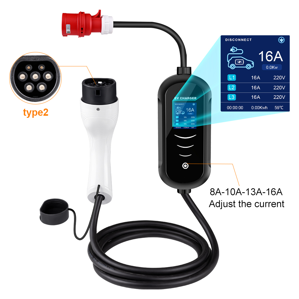 IPENGEN pengisi daya portabel  - Portable Ev Charger 32A Type 2 Cee Plug ulasan dan harga