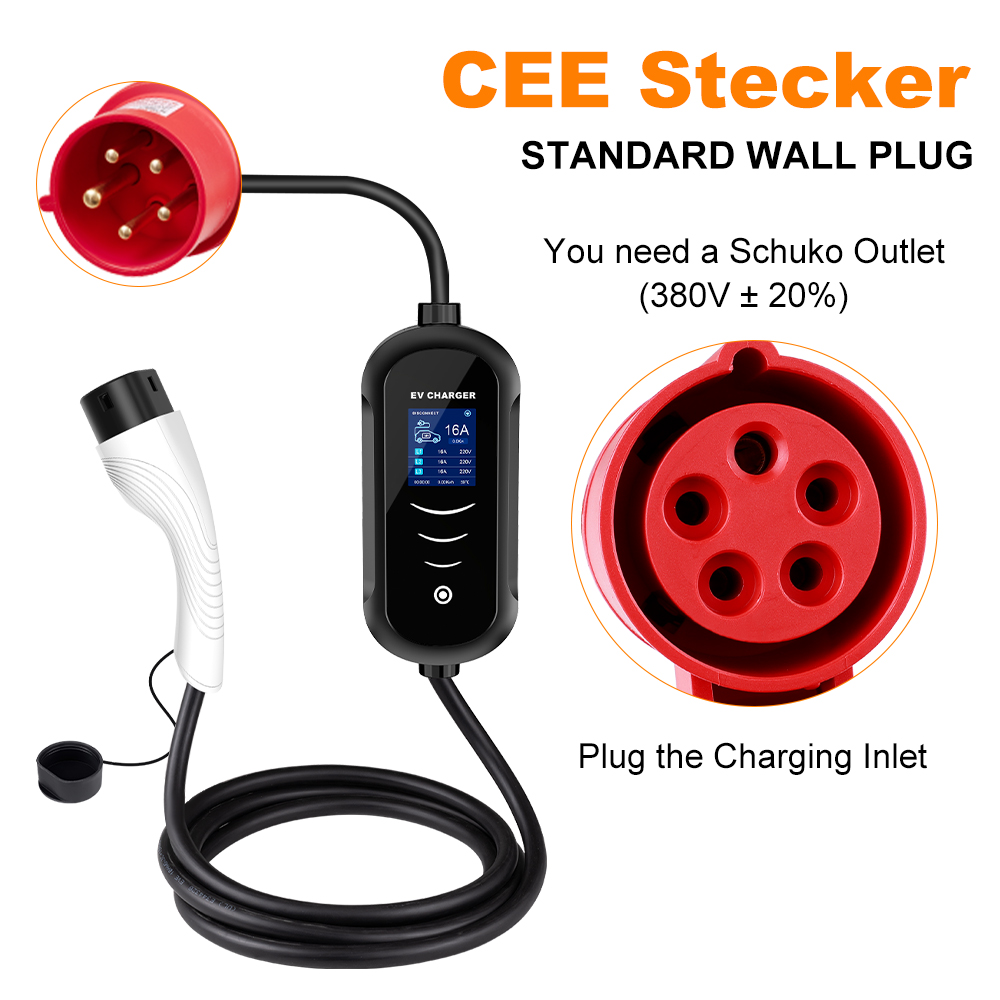 IPENGEN pengisi daya portabel  - Portable Ev Charger 32A Type 2 Cee Plug ulasan dan harga